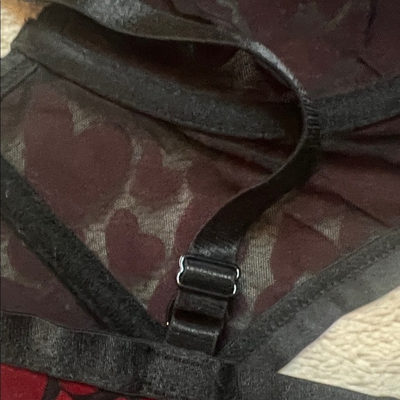 Sexy Mesh Black and Red Heart Pattern Bra Torrid Sz 1 EUC - Picture 6 of 9